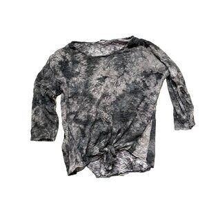 David Cline Top Blouse with front tie Medium high low